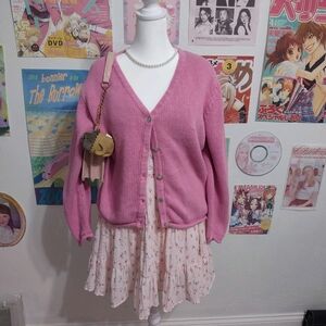 Pink Knit Cardigan